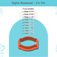 Plaque-Retro-Shape-clay-cutter-2.png Plaque Retro Shape 02 Cutter for Polymer Clay | Digital STL File | Clay Tools | 9 Sizes Clay Cutters