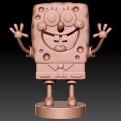1.jpg STL-Datei Spongebob mit Sockel・3D-druckbares Modell zum Herunterladen, yugeshsandhi