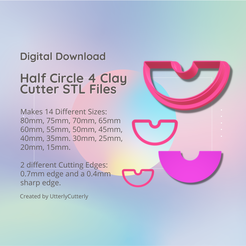 Pink-and-White-Geometric-Marketing-Presentation-3000-×-2000px-3000-×-2000px-Instagram-Post-Squ.png 3D file Half Circle 4 Clay Cutter - Frame Border STL Digital File Download- 14 sizes and 2 Cutter Versions, Earrings, Brooch, Pendant, Hair barrette・3D printing template to download