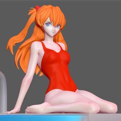 FIGURE eRe Fichier 3D ASUKA MAILLOT DE BAIN EVANGELION SEXY GIRL STATUE CUTE PRETTY ANIME 3D PRINT・Plan imprimable en 3D à télécharger, figuremasteracademy