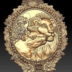 100.jpg lion king simba couple lions cnc router frame art