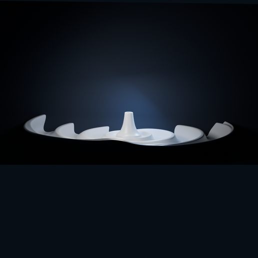 Concentric Spiral Dish with Central Spire - Decorative STL