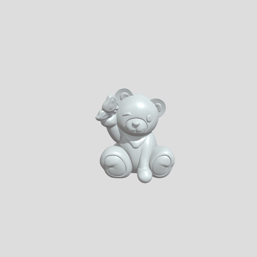 Cute cartoon style teddy bear figurine