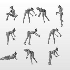Screenshot_1.jpg STL file Car Washing Girls Pack 1・Model to download and 3D print