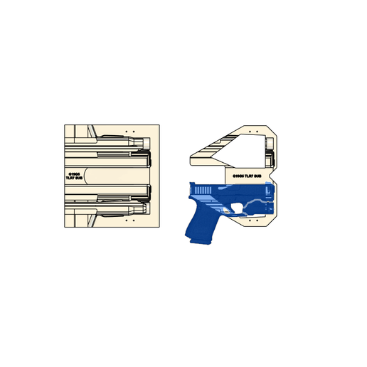 Glock 19 45 Gen5 TLR-7A IWB Taco Holster Mold with TrimJigg - 3D model önizlemesi