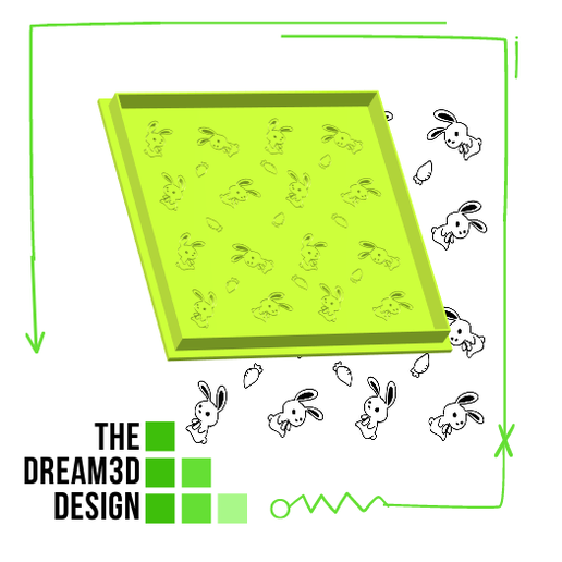 TEXTURE BUNNIES TEXTURE COOKIE CUTTER DEBOSSER EASTER/ EASTER COOKIE CUTTER 3D model