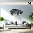 Rhino.png Wall silhouette - Animals geometry Set