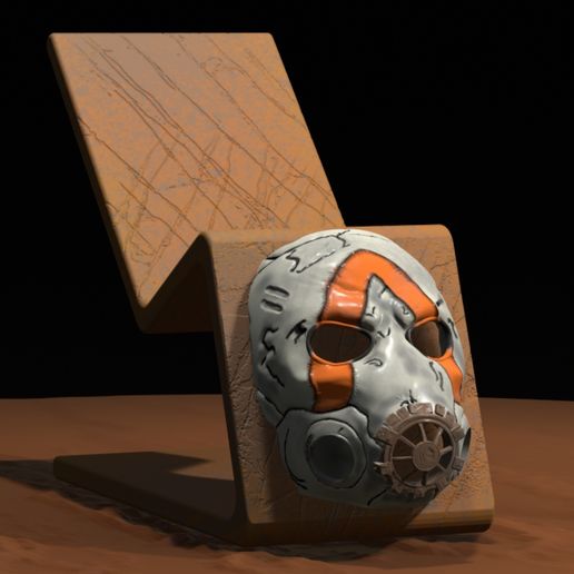 Controller stand borderlands psycho mask, 3d model, stl, game Controller. Dualsense,  dualshok.  Подставка под игровой контроллер 3д стл, бордерлэндс. - 3D model önizlemesi