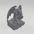 hero.png Gargouille Fichier STL - Gardien ailé gothique - Statue fantastique imprimable en 3D - Sculpture médiévale sombre - Miniature de table - Présentoir de bureau