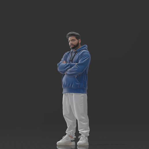 1/64 Scale Figure - Man in Light Blue Hoodie - Urban Sporty Style 1/64 Scale Figure - Man in Light Blue Hoodie - Urban Sporty Style
