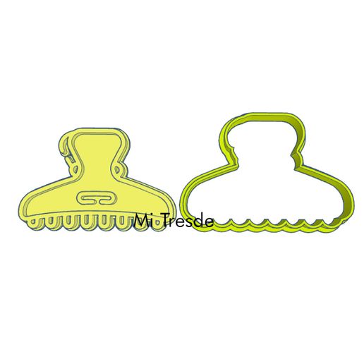 Hair Claw Clip Cookie Cutter & Stamp-broche peluqueria cortante y marcador