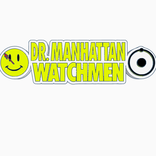 DR. MANHATTAN (WATCHMEN) Logo Display by MANIACMANCAVE3D 3D model