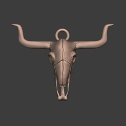 1.jpg STL file Ox / Bull skull pendant・3D printable model to download