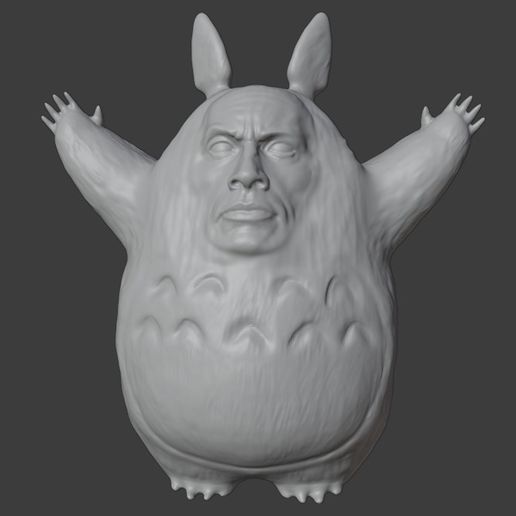 Totorock (The Rock + My Neighbor Totoro) - Support Free 3D model