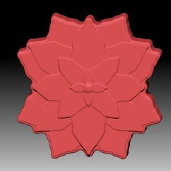 Poinsettia.jpg Archivo STL CHAMPÚ SÓLIDO POINSETTIA Y MOLDE PARA BOMBA DE JABÓN・Modelo de impresión 3D para descargar