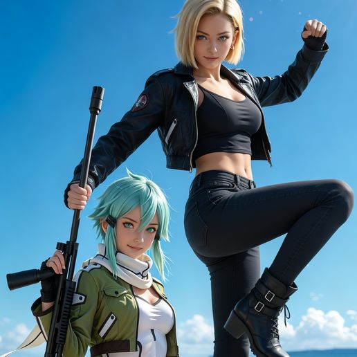 Cyber Sirens: Android 18 & Sinon - Crossover Combat Duo