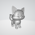 6.png Fox , Cute Chibi Fox, Fox 3d Model , Figurine, Christmas