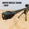Title.jpg STL file Sniper Muzzle Brake - Thor・3D printer model to download