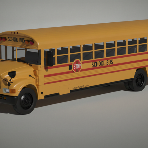 International S-Series School Bus – Full Body STL 3D Print Model