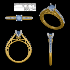 1.png Fichier STL Bague à diamant solitaire・Plan pour imprimante 3D à télécharger