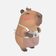 cafe-5.png Chibi Capybara Barista 3D Model with Coffee Cup