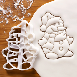 Snímek-obrazovky-2022-11-19-220900.png STL file Cristmas Snowman cookie cutter・3D printable model to download