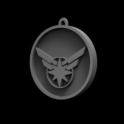 Cpt marvel REND.jpg Archivo STL Logotipo del Capitán Maravilla・Modelo para descargar y imprimir en 3D