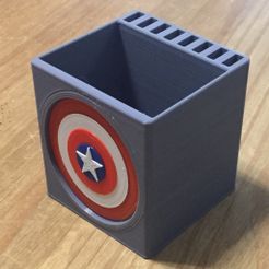 Cube_Cap_America_2.JPG USB and Pencil Holder - Captain America