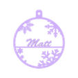 Matt.stl Christmas bauble 2d Matt