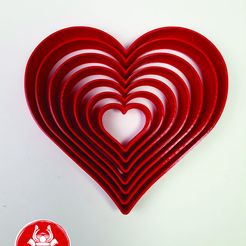 Set Corazon 2cm a 8 cm.jpg Fichier STL Set de coupeurs de cœur・Objet imprimable en 3D à télécharger