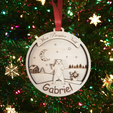Boule-de-Noel-Modele-4.png Pack of 5 personalized wooden Christmas ornaments - Laser engraved (Lasercut Files / SVG )