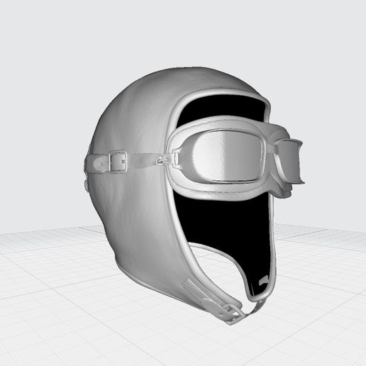 Vintage Motorcycle Helmet with Goggles STL for 3D Printing