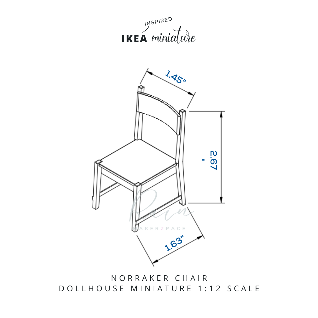 £92 os se NORRAKER CHAIR DOLLHOUSE MINIATURE 1:12 SCALE STL file MINIATURE IKEA-INSPIRED NORRAKER CHAIR FOR 1:12 DOLLHOUSE・Template to download and 3D print, RAIN