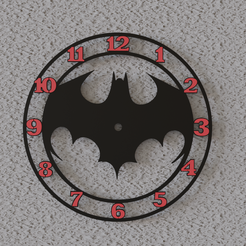 0001.png Download 3MF file batman wall clock • 3D print object, DinuSuciu