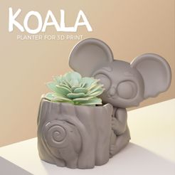 Koala.jpg STL-Datei Koala Planter - Pflanzgefäß・3D-druckbares Modell zum Herunterladen