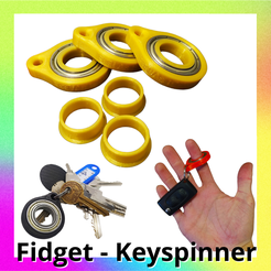Cults3d-photos-1.png Keyspinner Fidget toy keychain - spinning bearing car key - bulbulator do kluczy
