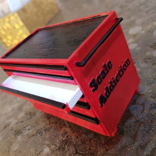 Download free STL file 1:10 scale garage tool box • 3D printable model