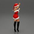 Girl-0003.jpg Fichier 3D Une jolie fille du Père Noël en robe de Noël prend la pose・Modèle imprimable en 3D à télécharger