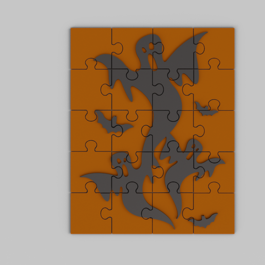 Halloween Ghost Puzzle - Spooky Jigsaw 3D Print - Fun Halloween Activity for Kids & Adults