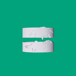 DinoDragon_02.jpg STL file Dinosaur and dragon matching rings・3D printer design to download