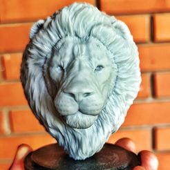 20220705_133342-02.jpeg Fichier STL Tête de lion + tableau mural 3D・Modèle à télécharger et à imprimer en 3D, SADDEXdesign