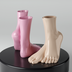 Foot-vase-2.png STL file Foot vase・3D printer model to download