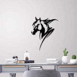 Presentation1.jpg STL file Horse head wall decoration・3D print object to download