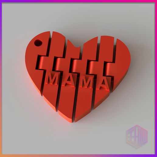 MOM / MOTHER'S DAY HINGED HEART KEY CHAIN