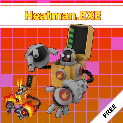 ゆ*ん様 ガンデルソルEX ヒートマン 🦸 Heatman.EXE / ヒートマン.EXE・Free 3D File for 3D printing