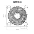 BRM-185-65-24-Dimensioni.png Mold for Rodin Coil Toroidal Magnatic Field Generator - 185 x 185 x 65 mm 24 Turns
