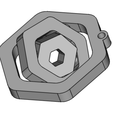 perspectiva-girat.png Hexagonal spinner key ring