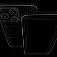 render_Wireframe_002.jpg Apple iphone14 Low-poly 3D model