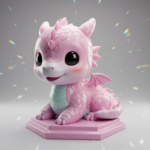 Small Pink Crystal Dragon