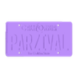 100_california_parzival_plate.stl Ready Player One Parzival License Plate